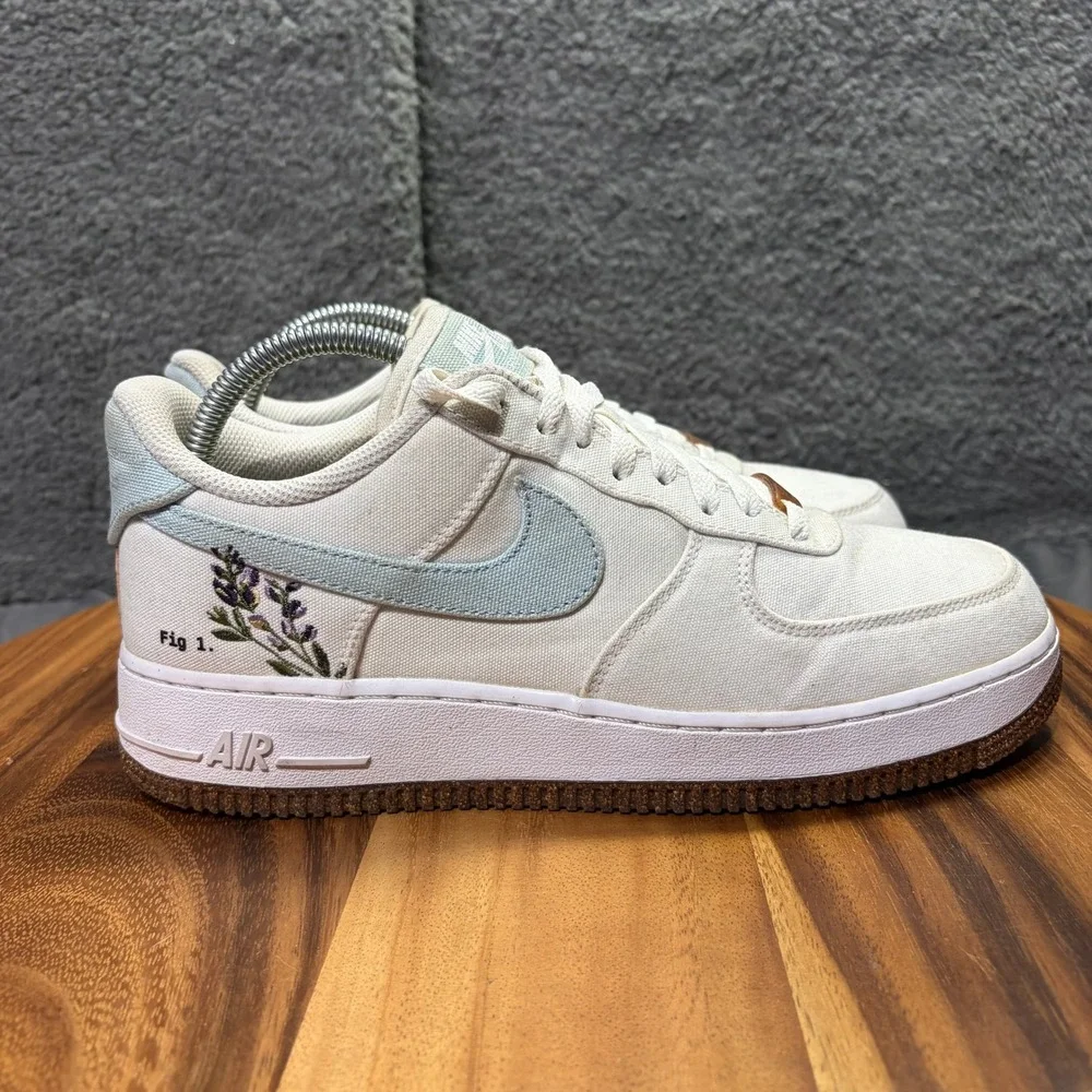 Nike Air Force 1 07 LV8 Indigo White Canvas Floral CZ0269-100 Womens Size 9
